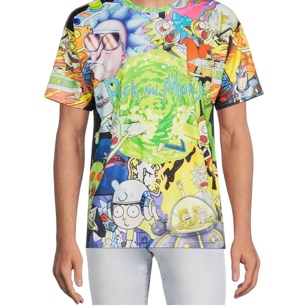 RICK AND MORTY Mens T-Shirt Mens Fashion Shirt - Rick & Morty Sublimated t NWT L